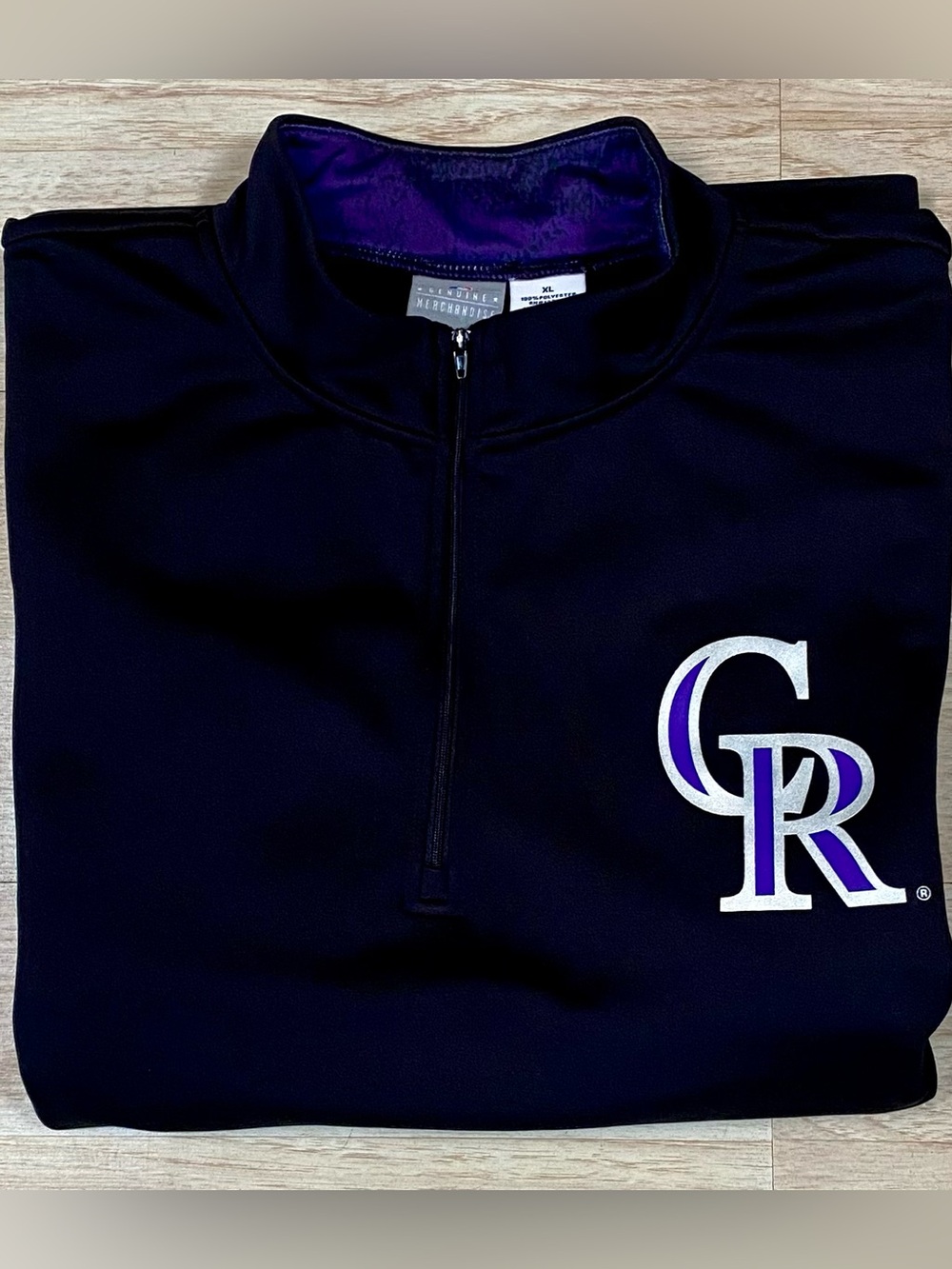 Colorado Rockies Pullover Men’s XL Black 1/4 Zip MLB Baseball Shirt Jacket Top